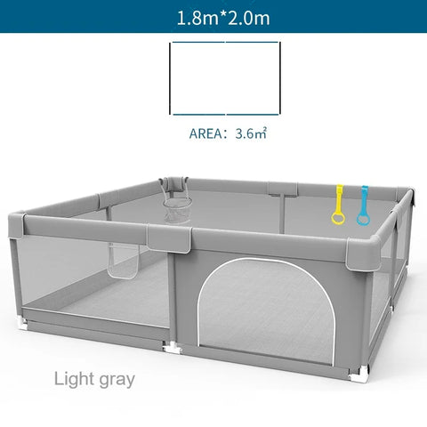IMBABY Large Gray Baby Playpen Safety Activity Fence