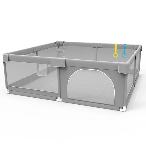 IMBABY Large Gray Baby Playpen Safety Activity Fence