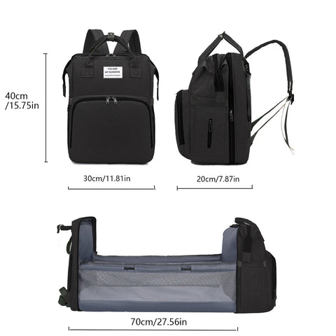 Foldable Diaper Bag with Changing Station & Insulated Pocket