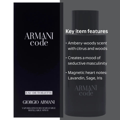 ARMANI CODE * Giorgio Armani 4.2 oz / 125 ml Eau de Toilette Men Cologne Spray
